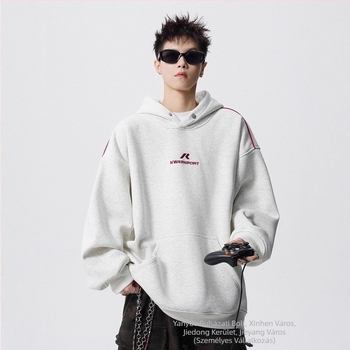 Pulóver kerek nyakú, vastag poliészter-keverék, laza szabás, hosszú ujjú, oldalsó zsebek