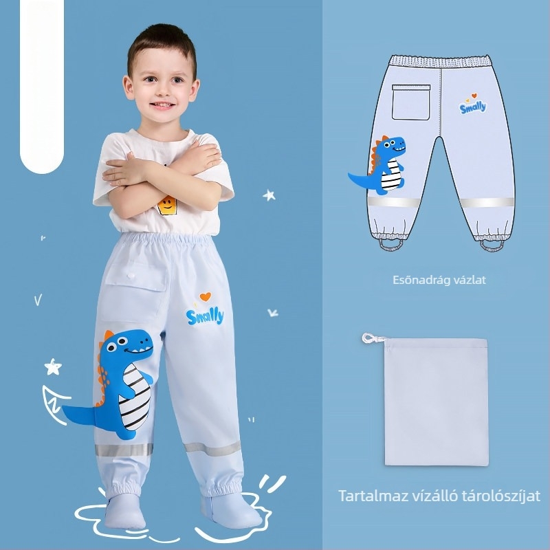 Gyerekeknek esőnadrág - vízálló Oxford anyag, PU réteg, logó nyomtatás elérhető