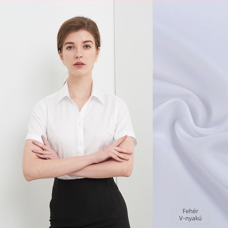 100% pamut ing, karcsúsított szabás, rövid ujjú, vasalásmentes, rever gallér