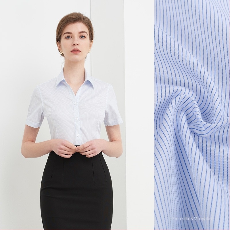 100% pamut ing, karcsúsított szabás, rövid ujjú, vasalásmentes, rever gallér