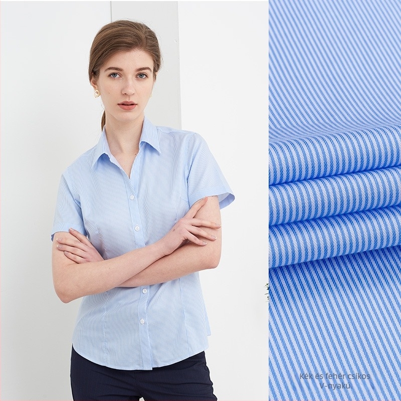 100% pamut ing, karcsúsított szabás, rövid ujjú, vasalásmentes, rever gallér