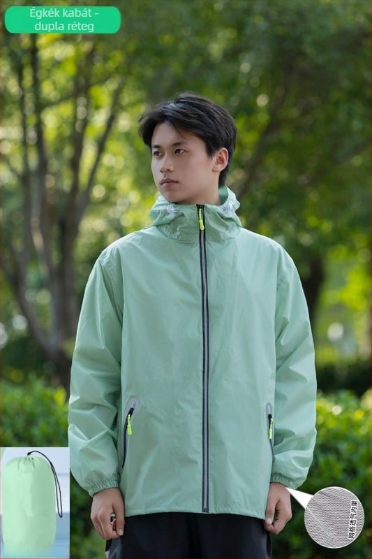 Huijia esőkabát és nadrág szett, ultra vékony taft anyag, PU bevonat vízálló, motorkerékpár/e‑kerékpárhoz, szétválasztott típus