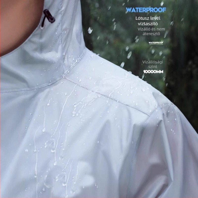 Huijia esőkabát és nadrág szett, ultra vékony taft anyag, PU bevonat vízálló, motorkerékpár/e‑kerékpárhoz, szétválasztott típus