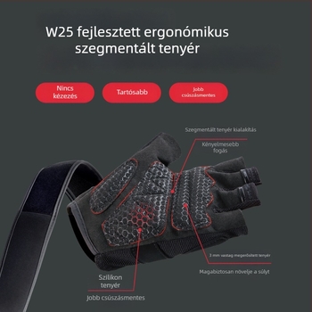 Edzés kesztyű tenyérvédővel – csúszásmentes fogás, poliészter anyag, felnőtteknek, szabadtéri fitnesz és kerékpározás