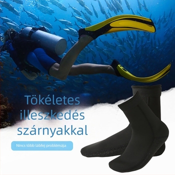 Búvár zokni, 3 mm, SBR anyag, szuper rugalmas anyag, flipper zokni stílus