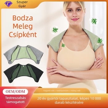 Mugwort fizioterápiás vállsál felnőtteknek, kötött váll- és nyakmelegítő, anyag: fonal, spandex, latex, vállvédő