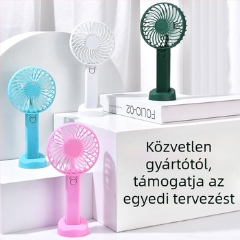 Könnyű hordozható kültéri kézi ventilátor USB-töltésű, csendes, 4 lapátos, 3 sebesség