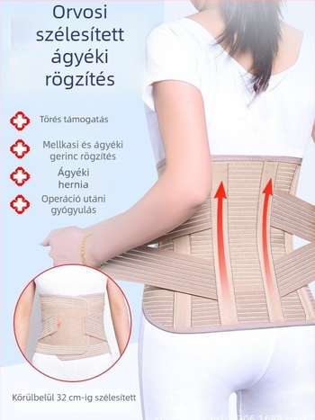 Szellőző deréköv lumbális és thoracalis gerinc stabilizálására, posztoperatív védelem kompressziós törés esetén, magas derékú öv, poliészter rostból