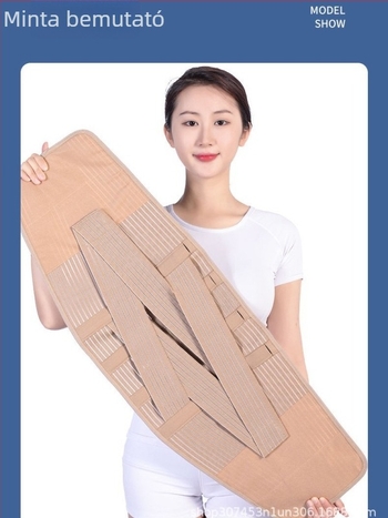 Szellőző deréköv lumbális és thoracalis gerinc stabilizálására, posztoperatív védelem kompressziós törés esetén, magas derékú öv, poliészter rostból