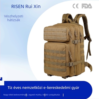 Taktikai hátizsák szabadtéri túrákhoz - vízálló, kopásálló, nagy kapacitású, légpárnás vállpántok, katonai mintás kamuflázs