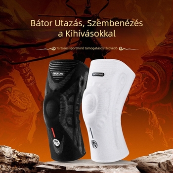 Térdvédők – kötött nylonból készült térdvédővel, szilikon géllel, latexzsinórral és rugóval; alkalmas minden sportágra; tömeg 144 g