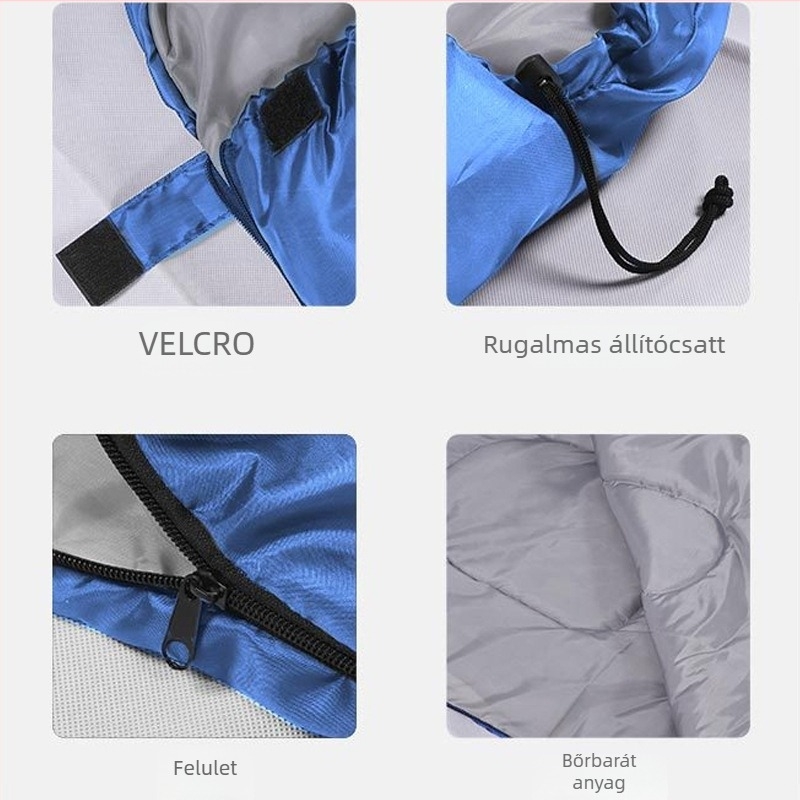 Boríték típusú hálózsák felnőtteknek, egész éves használatra, töltet üreges pamut, bélés poliészter, anyag poliészter-selyem, tömeg 2,5 kg