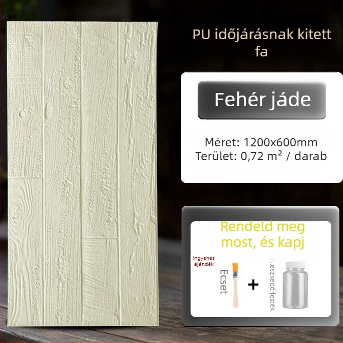 Antik tégla falpanel PU felülettel, fa mintázat, Európai klasszikus stílus, matt felület, poliuretán kivitelezés