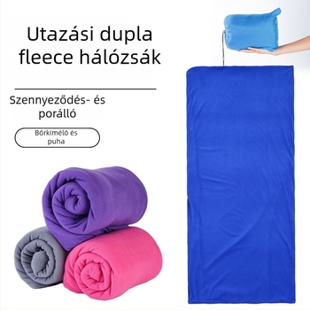 Envelope-stílusú fleece hálózsák kültéri használatra, velúr bélés, polár fleece anyag, felnőtteknek, 600 g