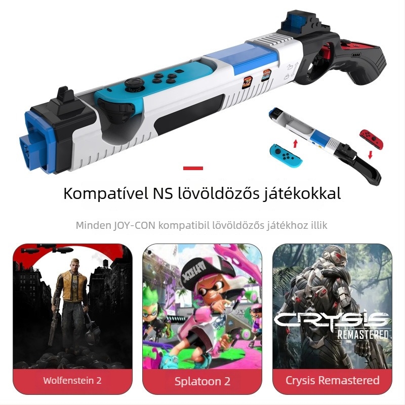 NS-hez készített Switch szenzoros pisztolyvezérlő, leválasztható, 4 kártyahely, Switch játékokhoz
