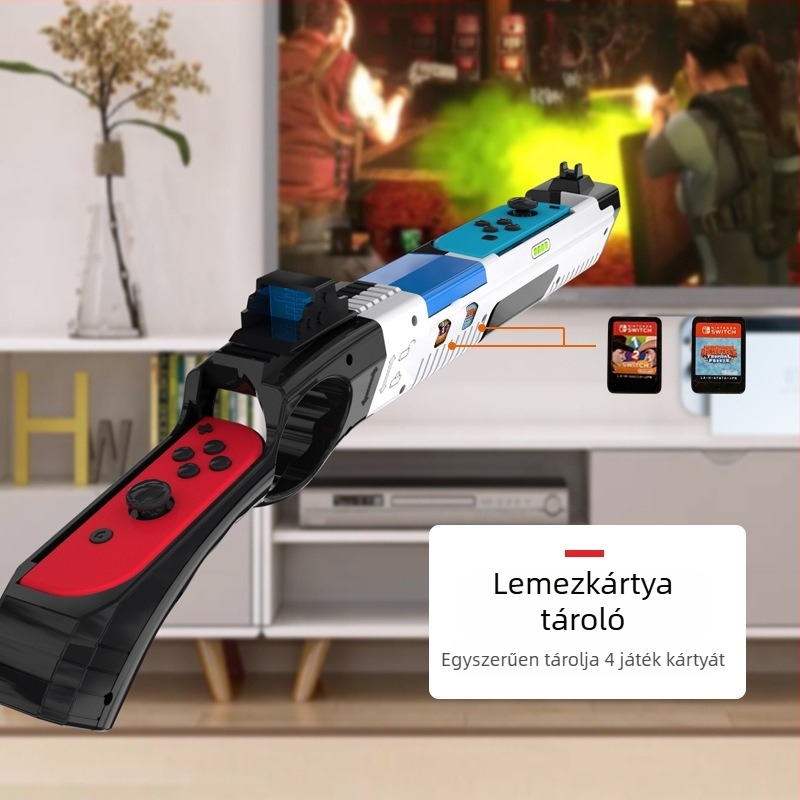 NS-hez készített Switch szenzoros pisztolyvezérlő, leválasztható, 4 kártyahely, Switch játékokhoz