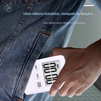 Elektronikus visszaszámláló időzítő nagy LED kijelzővel, akkumulátorról működő, ébresztés és kronográf