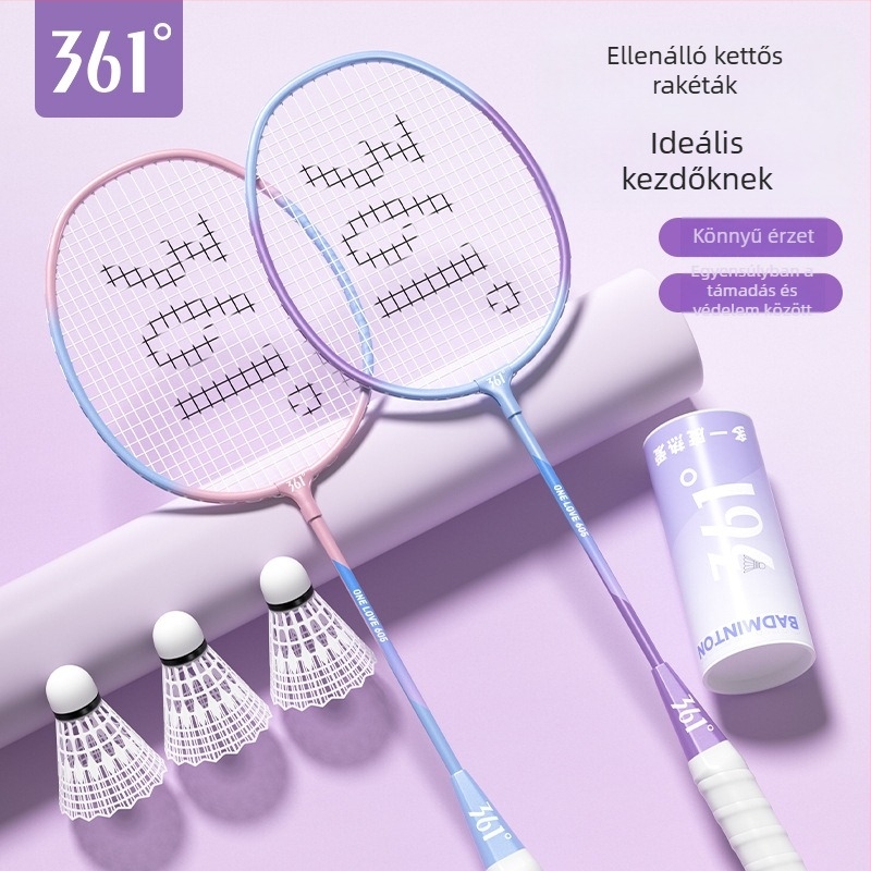 6 darabos badmintonütő készlet, ultra könnyű és tartós, keret vasötvözet, nylon húrok, tömeg 95–100 g, fogantyú G2, egyenes fej