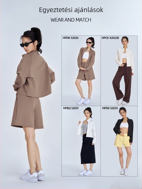 Slim fit jóga kabát, hosszú ujjú, derékig érő hossz, előre zseb, anyag rayon légréteggel