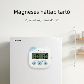 Gyerekeknek szánt konyhai időzítő — elektronikus mechanizmus, digitális kijelző, kronográf, akkumulátoros működés, műanyag ház
