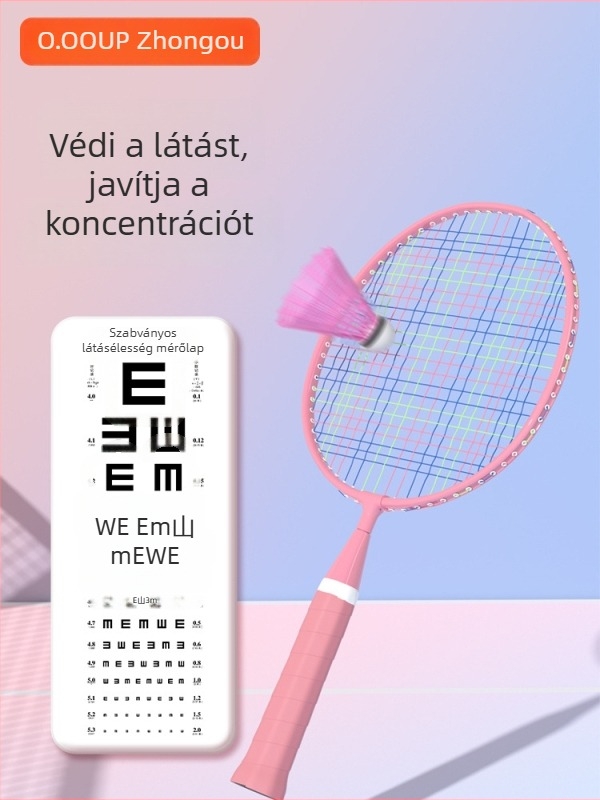 Gyerekeknek szóló tollasütő, keret vasötvözetből, tömeg 90–94 g, G2 markolat, egyenes típusú ütő