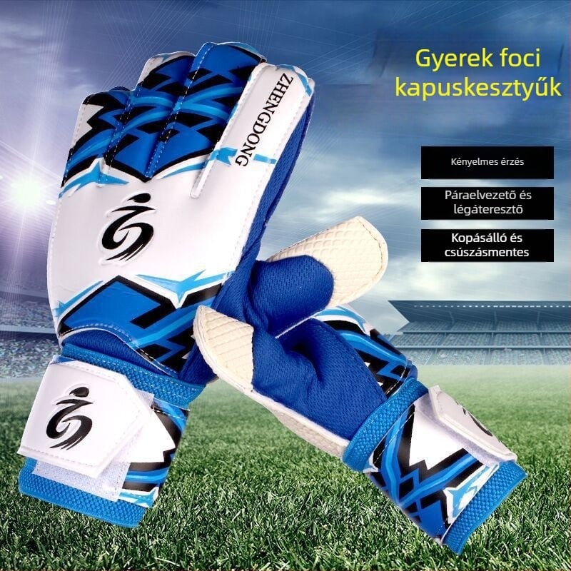 Futballkapus kesztyű ujjvédővel edzésre és versenyre – ZD616 modell, Zhengdong márka