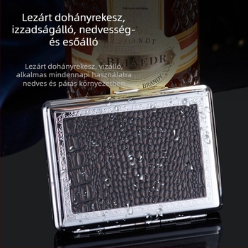 Fém cigarettatárca, modern egyszerű stílus; testreszabás elérhető; logó nyomtatása lehetséges; eredet Zhejiang.