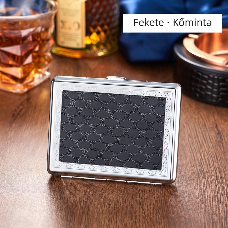 Fém cigarettatárca, modern egyszerű stílus; testreszabás elérhető; logó nyomtatása lehetséges; eredet Zhejiang.