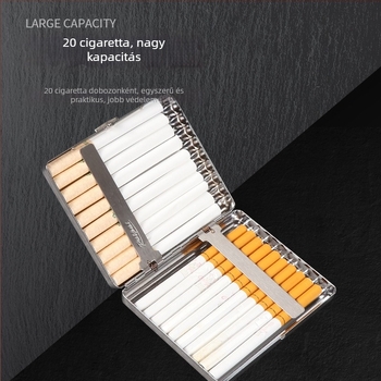 Műanyag cigarettatároló, 10 darabos készlet, hordozható, kártyatálcás kialakítás, nyomtatott logóval testre szabható