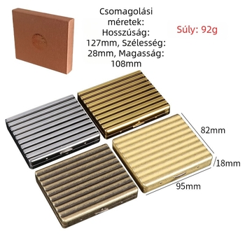 Műanyag cigarettatároló, 10 darabos készlet, hordozható, kártyatálcás kialakítás, nyomtatott logóval testre szabható