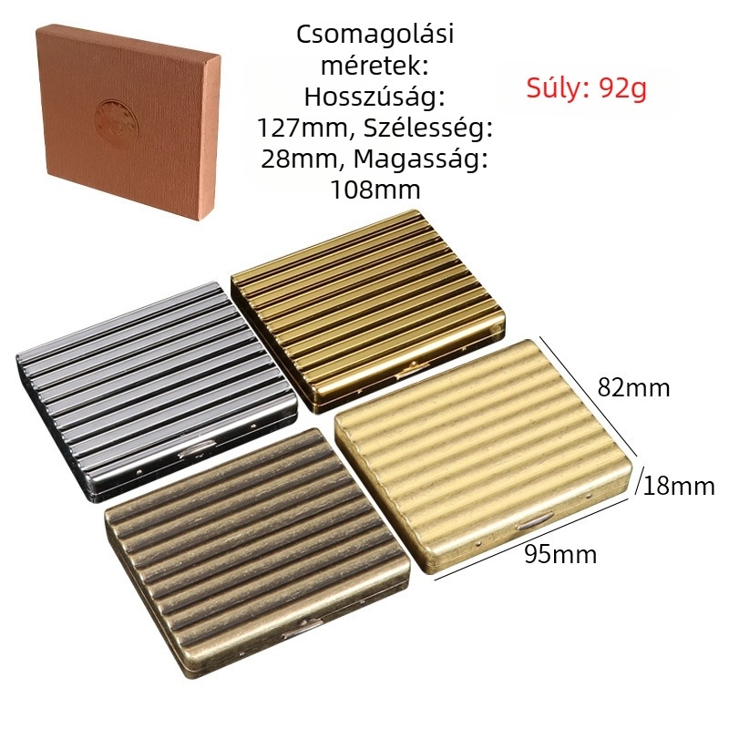 Műanyag cigarettatároló, 10 darabos készlet, hordozható, kártyatálcás kialakítás, nyomtatott logóval testre szabható