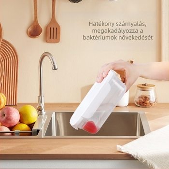 Mikrohullámú sütőben használható ételtároló doboz – élelmiszer-minőségű műanyagból, fedéllel – hordozható, zárható