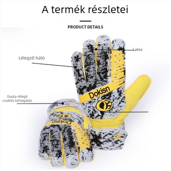 Futball kapus kesztyűk, latex, megvastagodott tenyér, ujjvédő, edzésre, testreszabható, márka Dazzle Force