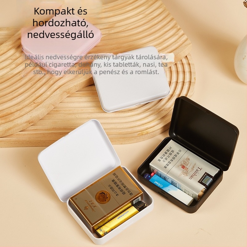 Tinplátolt cigarettatartó doboz, négyszögletes hordozható fém doboz, offset nyomtatás, falvastagság 0,23 mm, modell YCSTOO-SY-105085022-XH, testreszabható