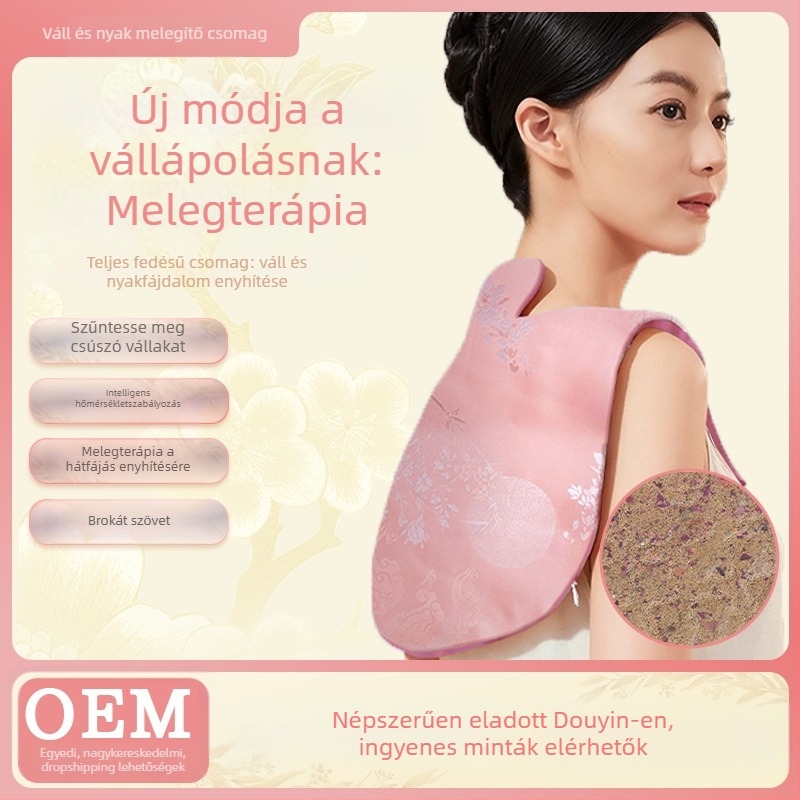 Váll-nyak herbal melegítő csomag elektromos fűtésű, 220V, 50W, 9 fokozatú hőmérséklet-szabályozás, automatikus kikapcsolás