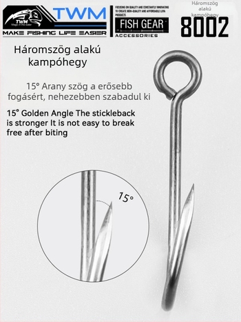 TWM Luya horgászhorog – nagy szemű, egyszerű horog, titán bevonat