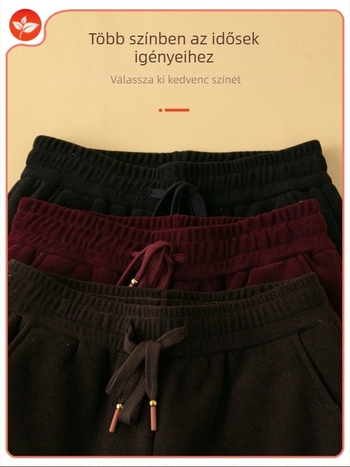 Női polár béléses téli sportnadrág, laza szabású, hosszú, közepes vastagságú, enyhe rugalmasság