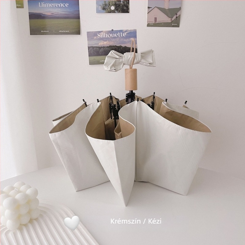 Automata összecsukható női napernyő, 8 ágú váz, 190T szövet, acél tengely, gumírozott fogantyú, UPF50+ UV-védelem, szél- és esőálló