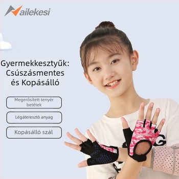 Gyerekeknek szóló tenyérvédő kesztyű kerékpározáshoz és röplabdához – poliészter anyag, tenyérvédő