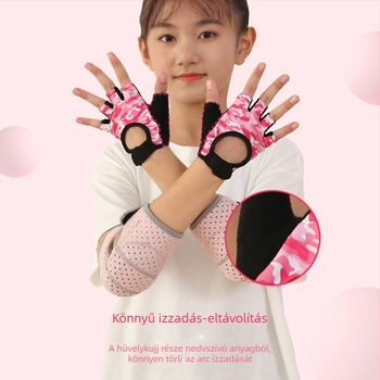 Gyerekeknek szóló tenyérvédő kesztyű kerékpározáshoz és röplabdához – poliészter anyag, tenyérvédő