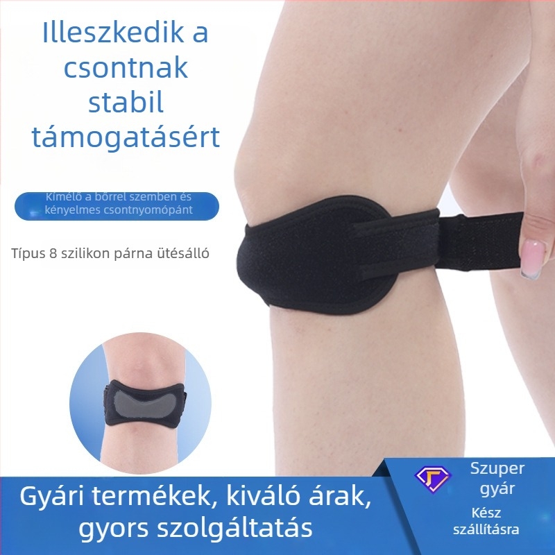 Légáteresztő szilikon patellárögzítő térdhez sportokra: badminton, kerékpározás és hegymászás; ütéscsillapító védelem férfiak és nők számára; raktáron