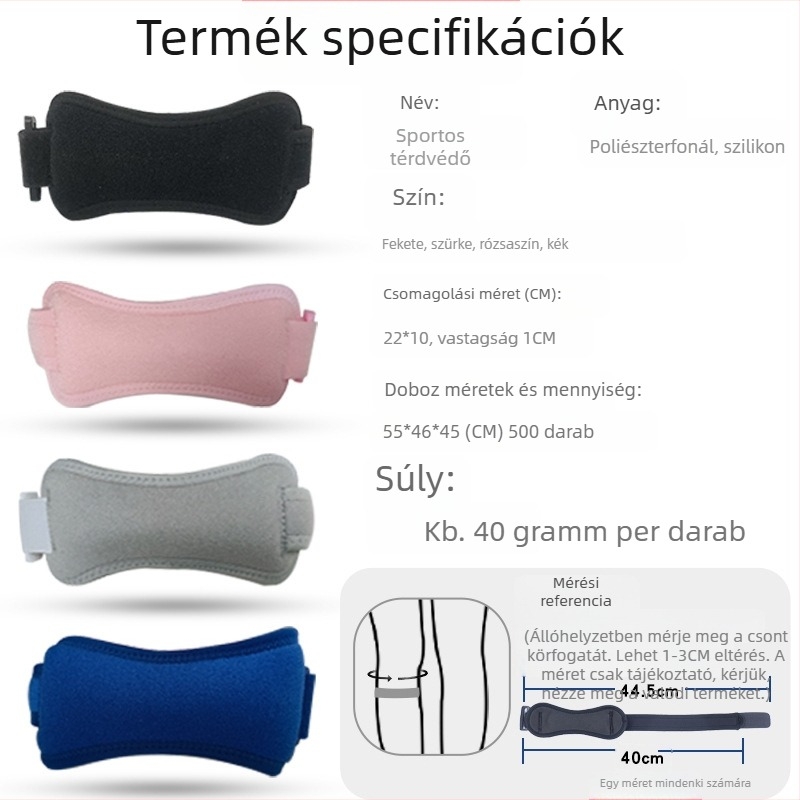 Légáteresztő szilikon patellárögzítő térdhez sportokra: badminton, kerékpározás és hegymászás; ütéscsillapító védelem férfiak és nők számára; raktáron