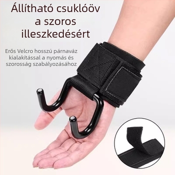 Húzódzkodó erőhorgos csuklóvédő és fogó kesztyű és segítő öv – egyes horog, poliészter rost