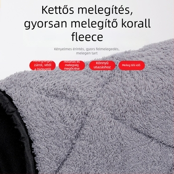 Elektronikus motorkerékpár meleg térdvédő, szélvédett vádlipro téttel és lábszárzárral; anyag: korall plüss; felnőtteknek; alkalmas kerékpározáshoz, jég- és hó sportokhoz, túrákhoz