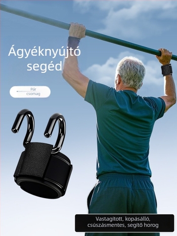 Acélból készült fitnesz csuklótámasz fogókkal húzódzkodáshoz és súlyemeléshez (50 db)