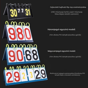 Többsportos pontozó tábla – hordozható PVC, összecsukható, logónyomás, testreszabott feldolgozás; kosárlabda, futball, tenisz, tollaslabda, asztalitenisz, röplabda számára