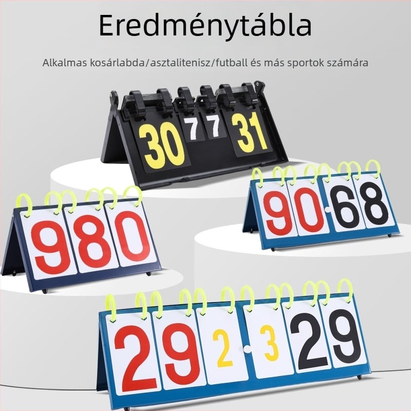 Többsportos pontozó tábla – hordozható PVC, összecsukható, logónyomás, testreszabott feldolgozás; kosárlabda, futball, tenisz, tollaslabda, asztalitenisz, röplabda számára