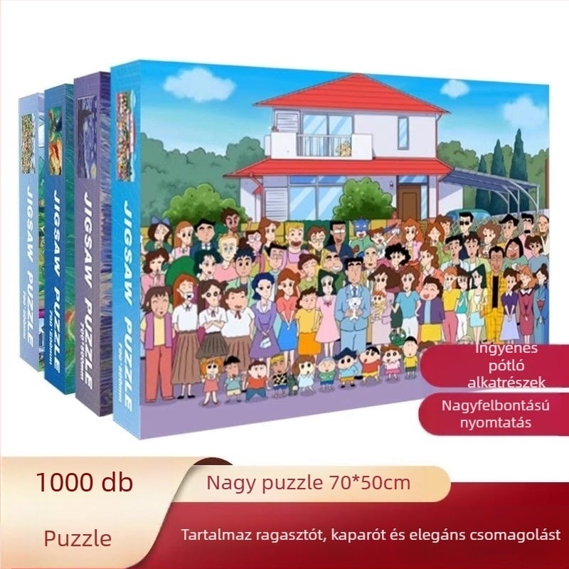 Lapos puzzle – papíralapú anyag, Cartoon/Anime mintázat, testreszabható képpel, 7–14 éveseknek
