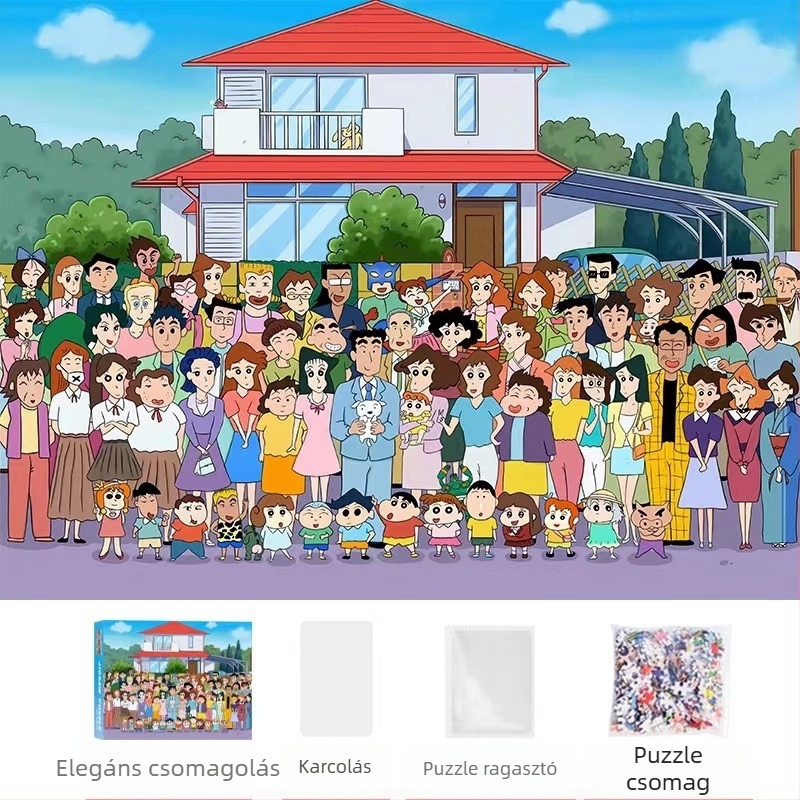 Lapos puzzle – papíralapú anyag, Cartoon/Anime mintázat, testreszabható képpel, 7–14 éveseknek