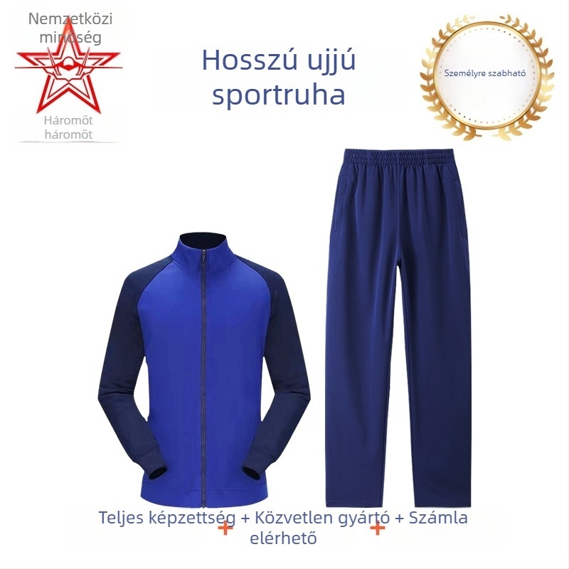 Tűzoltó hosszú ujjú testenergia edzőruha — poliészter anyag, gyorsan száradó, légáteresztő, meleg, szélálló, uniszex